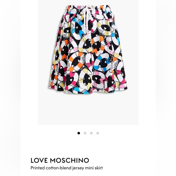 Beautiful NWT LOVE MOSCHINO Printed Cotton-end Jersey Mini Skirt. Size US4 - Picture 2 of 11